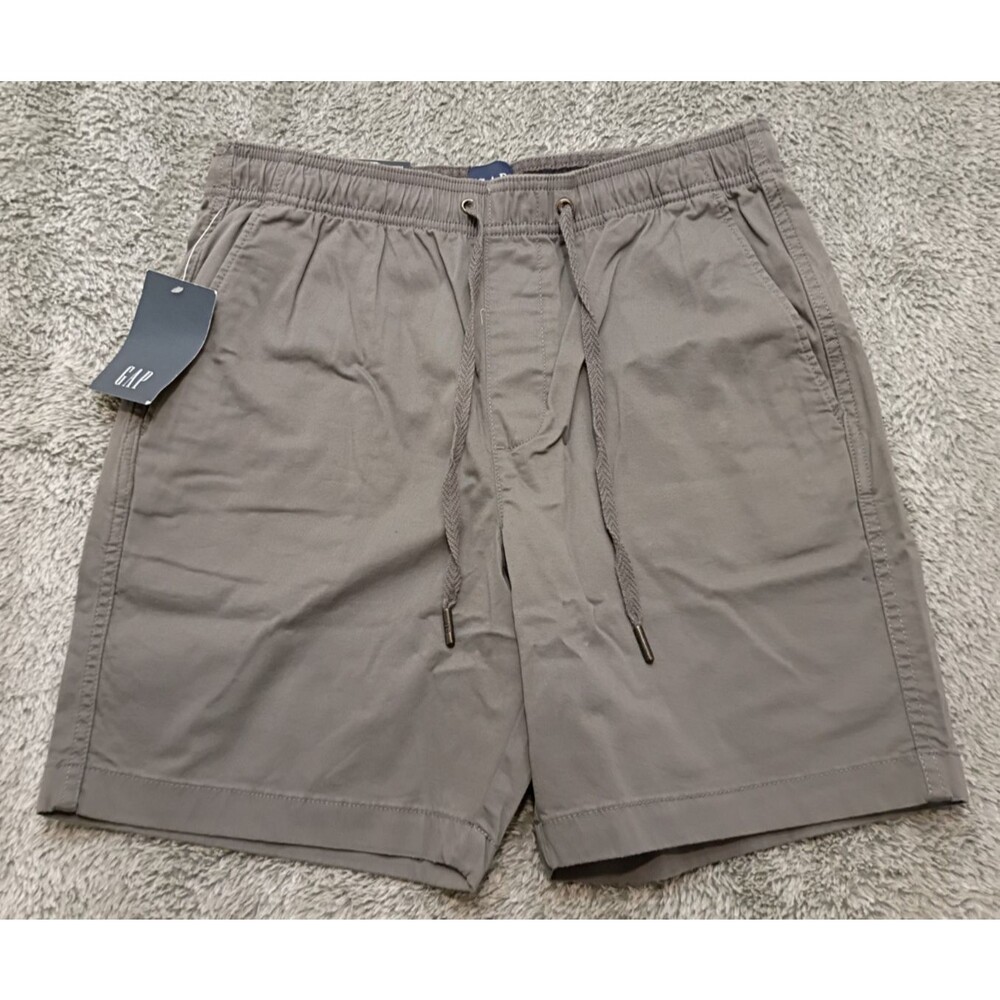 New Gap Shorts Mens Small Stretch Twill Pull On Drawstring Elastic Waist Pockets